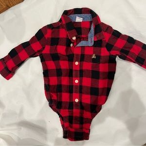 Baby Gap buffalo plaid onesie 6-12 months